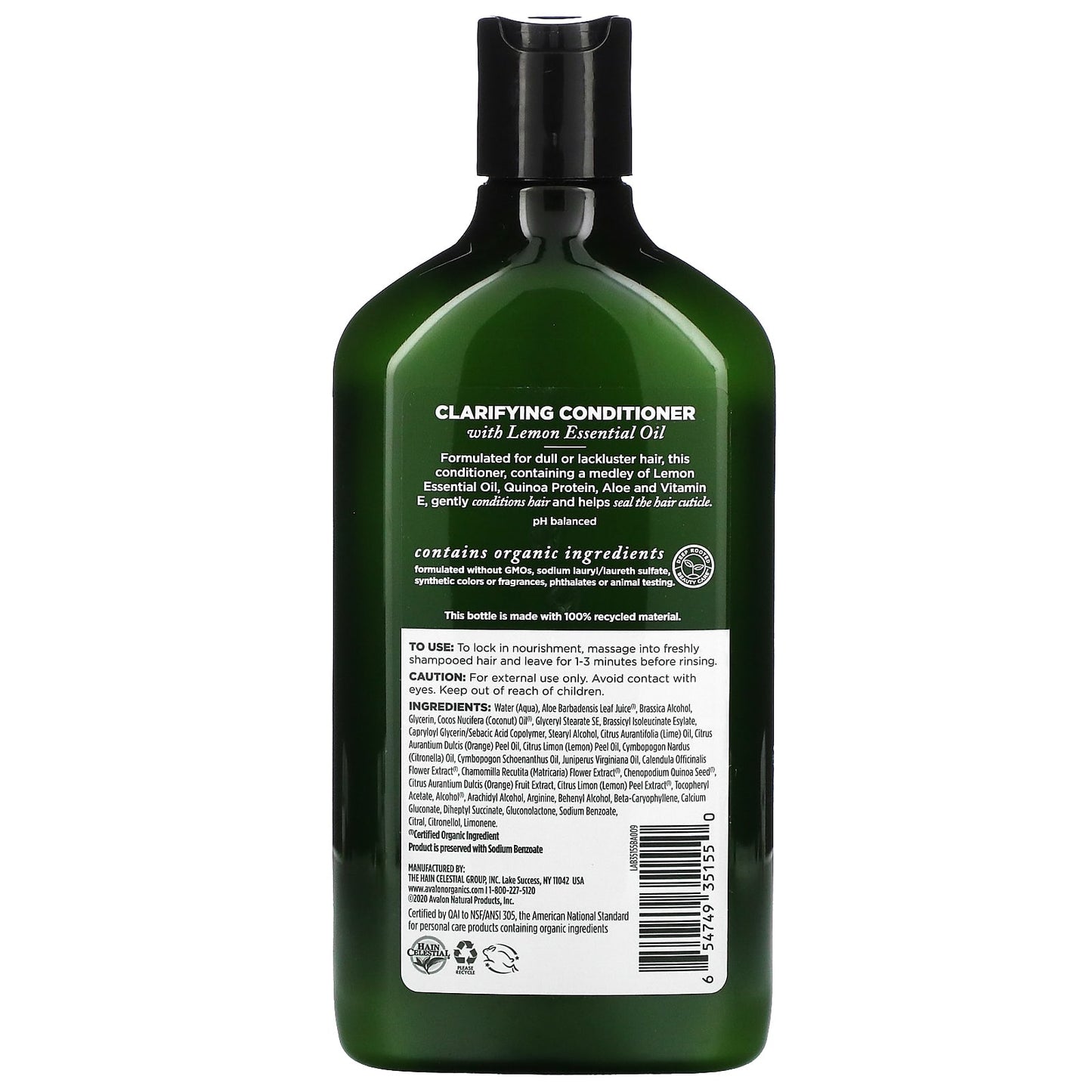 Avalon Organics, Conditioner, Clarifying Lemon, 11 oz (312 g)