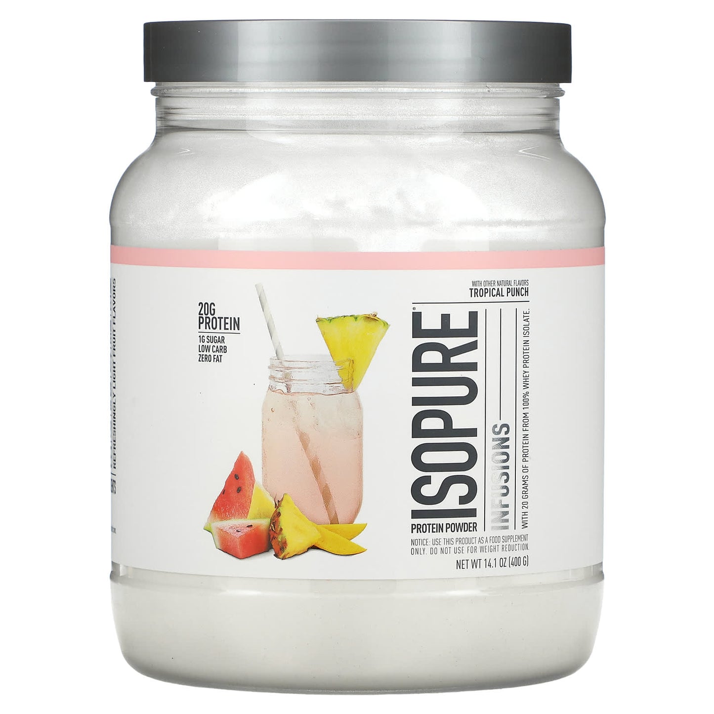 Isopure-Infusions Protein Powder-Tropical Punch-14.1 oz (400 g)