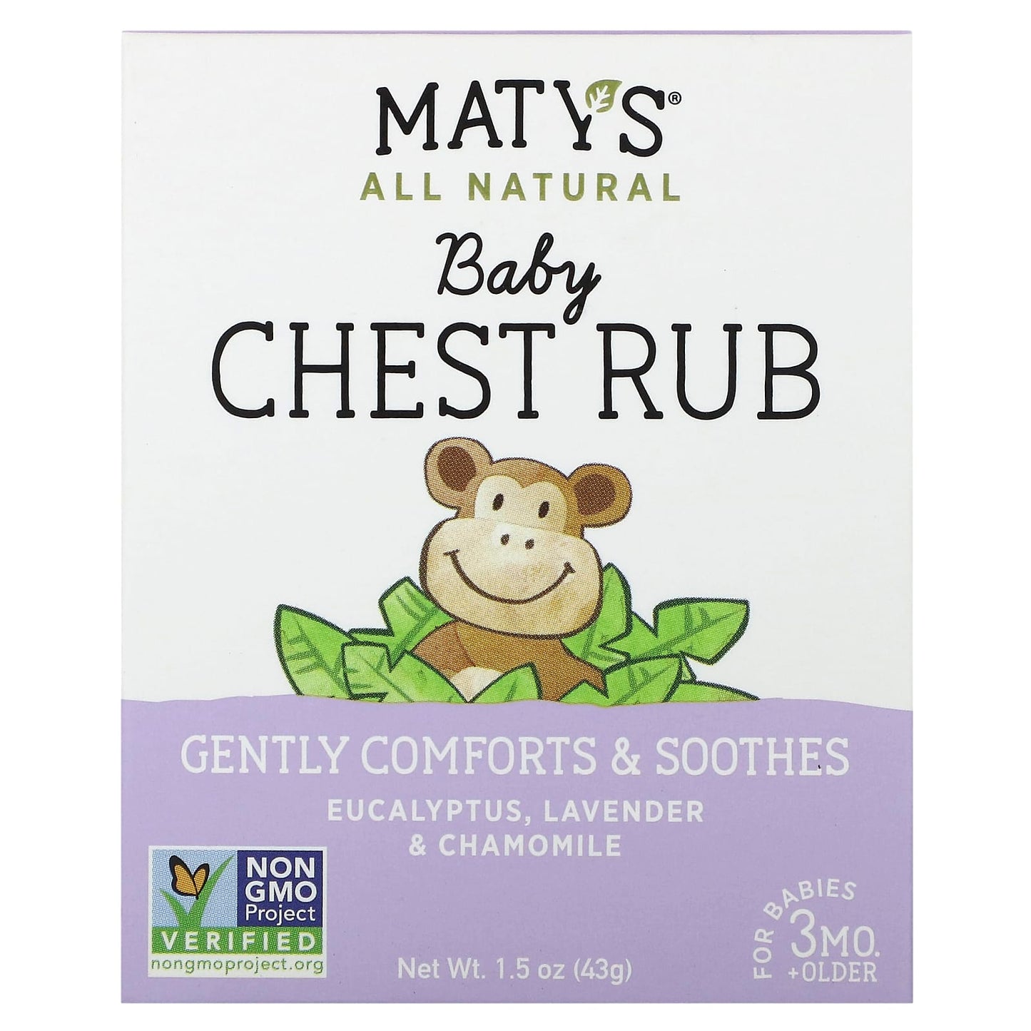 Maty's, Baby Chest Rub, Eucalyptus, Lavender & Chamomile, Babies 3+ Months, 1.5 oz (43 g)