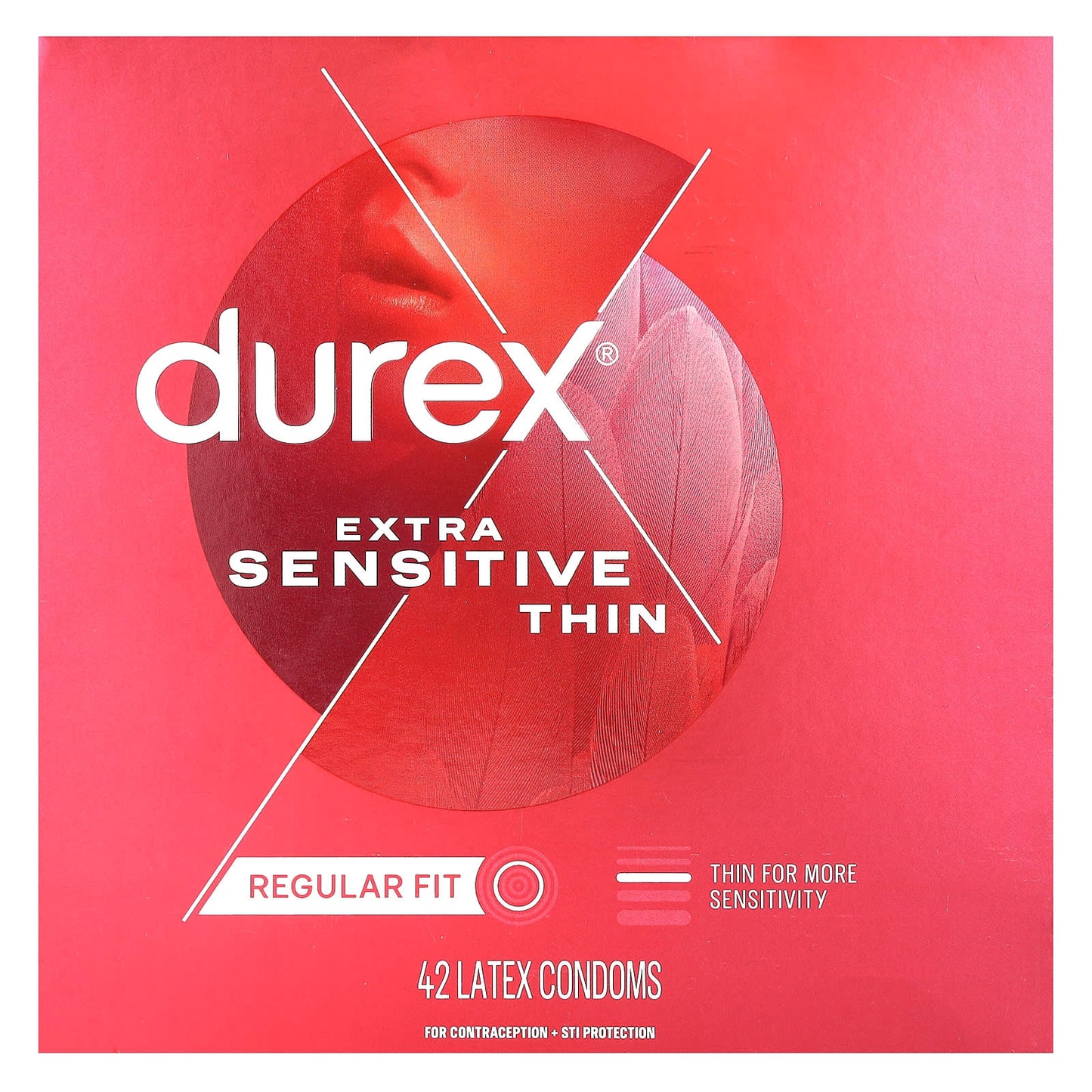 Durex-Extra Sensitive Thin-Regular Fit-42 Latex Condoms