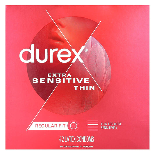 Durex-Extra Sensitive Thin-Regular Fit-42 Latex Condoms