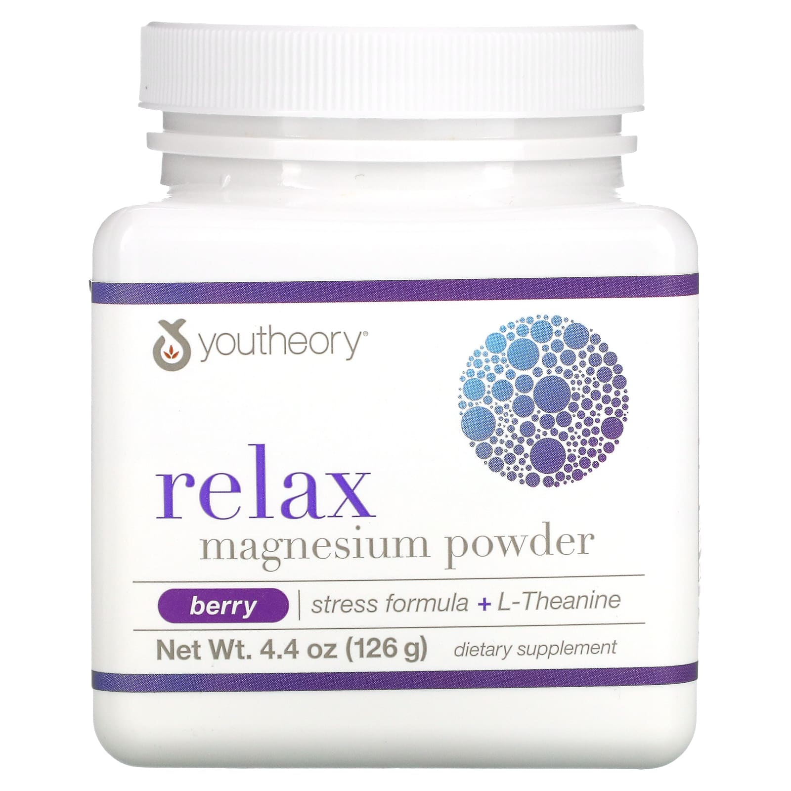 Youtheory-Relax-Magnesium Powder-Berry-4.4 oz (126 g)