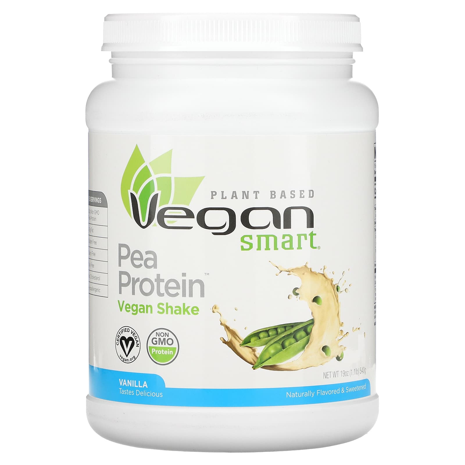 VeganSmart-Pea Protein Vegan Shake-Vanilla-1.1 lb (540 g)