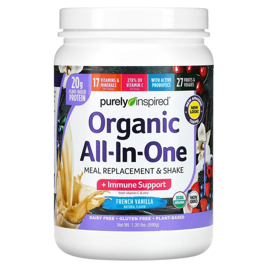 Purely Inspired-Organic All-In-One Meal Replacement & Shake-French Vanilla-1.3 lbs (590 g)