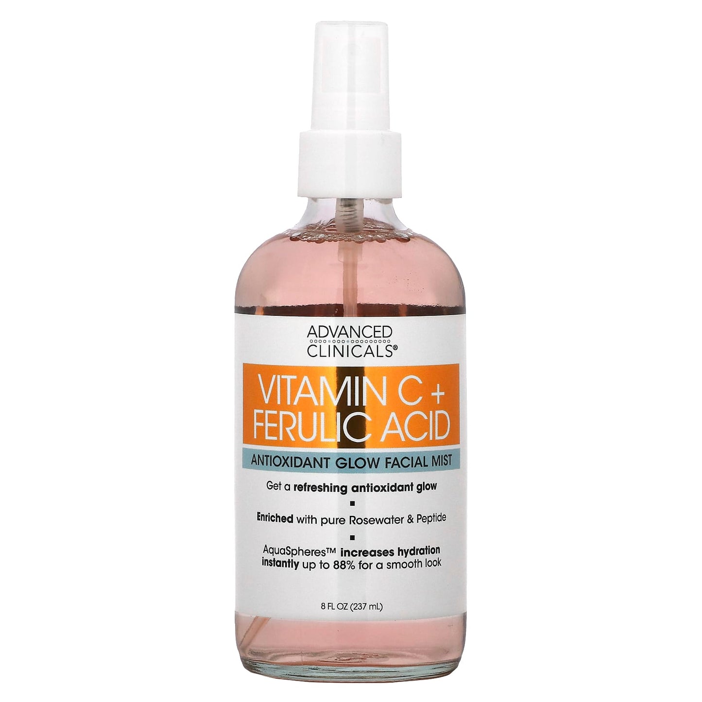 Advanced Clinicals-Vitamin C + Ferulic Acid-Antioxidant Glow Facial Mist-8 fl oz (237 ml)