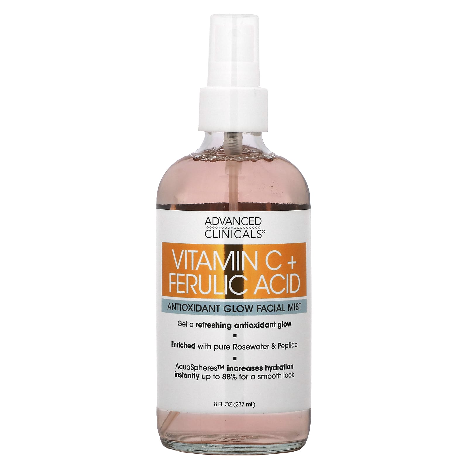 Advanced Clinicals-Vitamin C + Ferulic Acid-Antioxidant Glow Facial Mist-8 fl oz (237 ml)