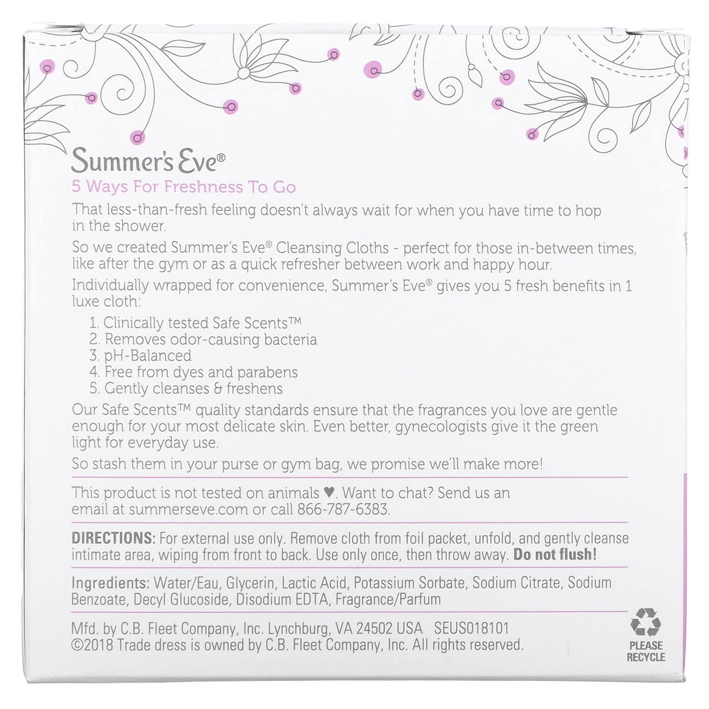 Summer's Eve, 5 in 1 Cleansing Cloths, Island Splash, 16 Individually Wrapped Cloths