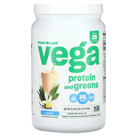 Vega-Plant-Based-Protein and Greens-Vanilla-1 lb 5.7 oz (614 g)