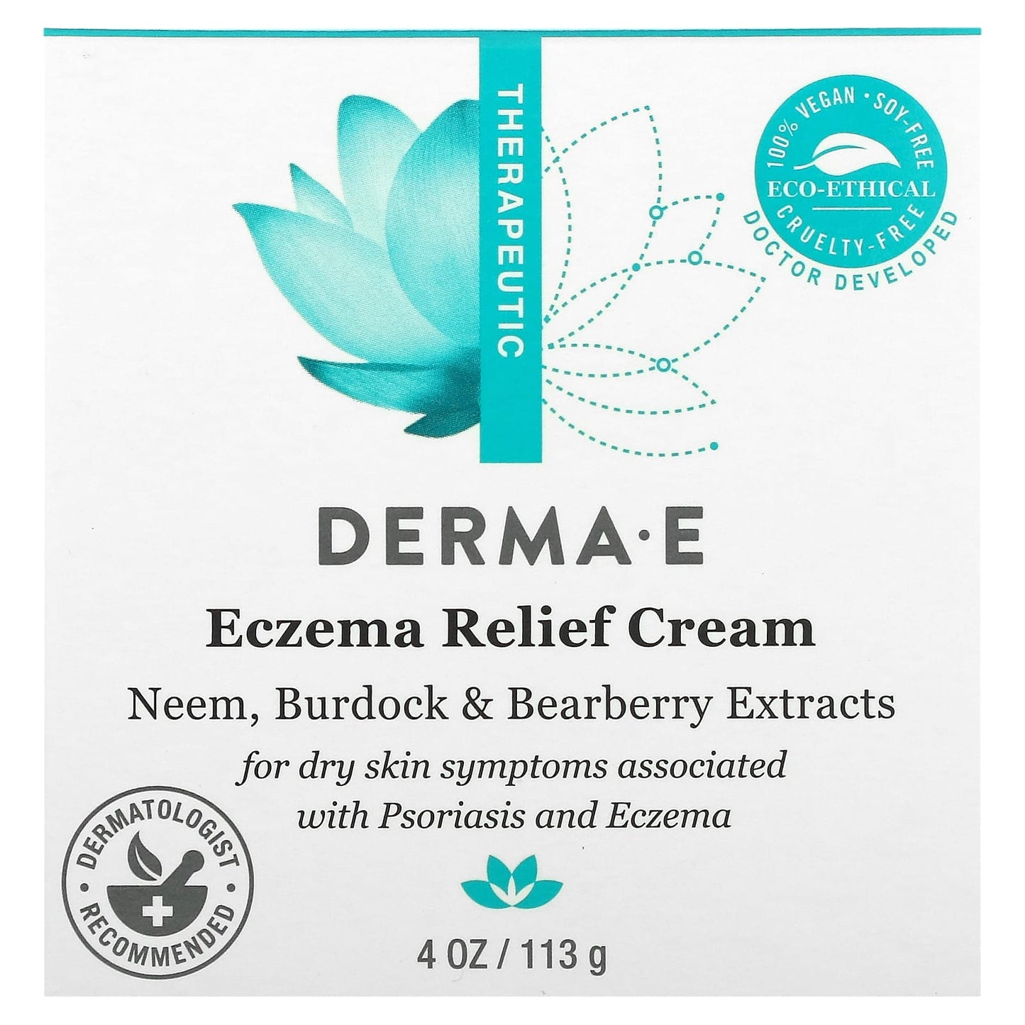 DERMA E, Eczema Relief Cream, 4 oz (113 g)