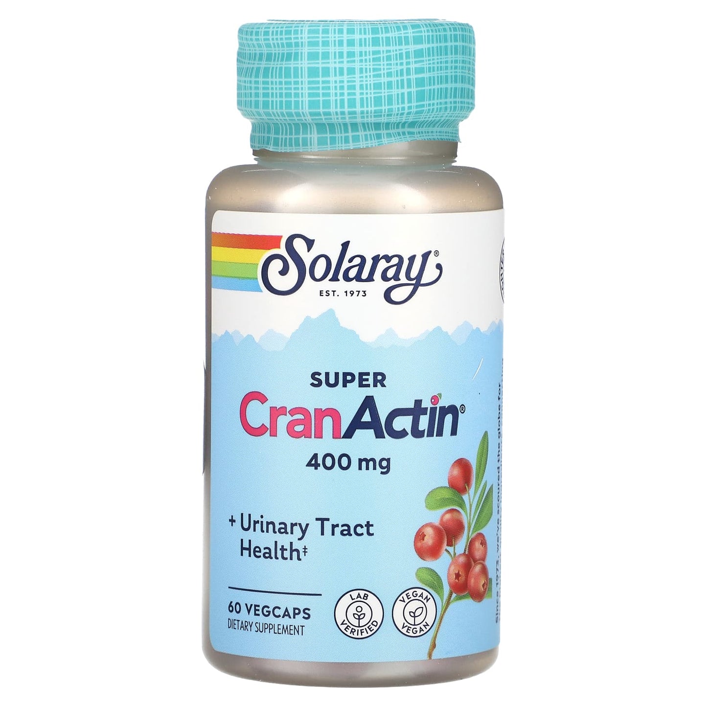 Solaray, Super CranActin with Herbal Support Blend, 400 mg, 60 VegCaps