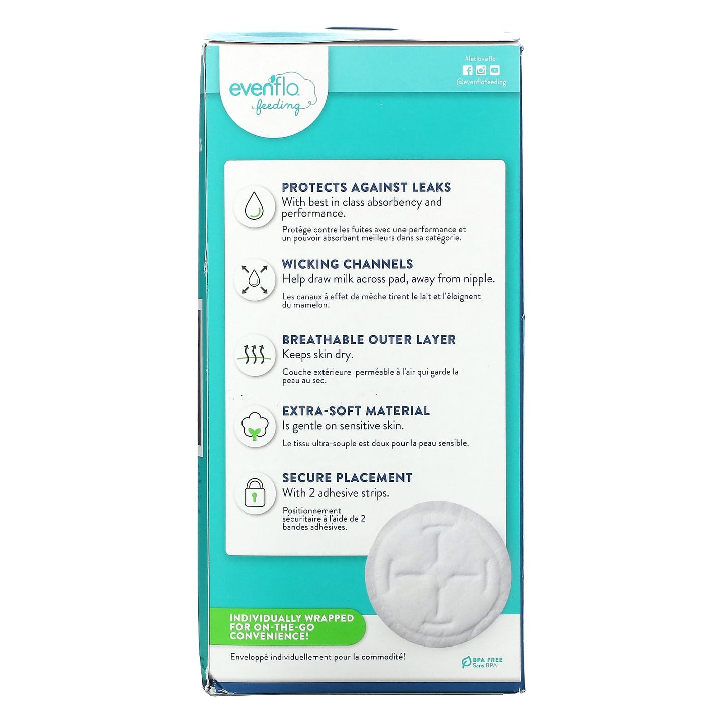 Evenflo Feeding, Advanced Disposable Nursing Pads, 60 Pads