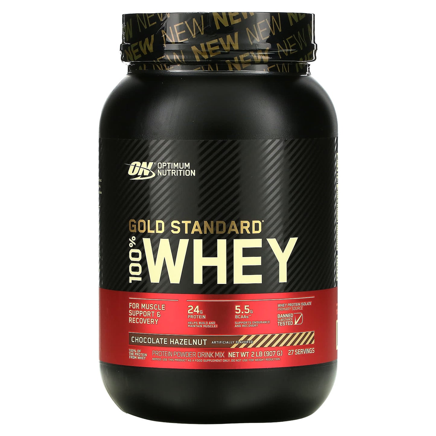 Optimum Nutrition-Gold Standard 100% Whey-Chocolate Hazelnut-2 lb (907 g)