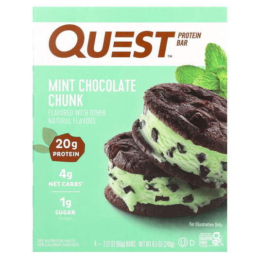 Quest Nutrition-Protein Bar-Mint Chocolate Chunk-4 Bars-2.12 oz (60 g) Each