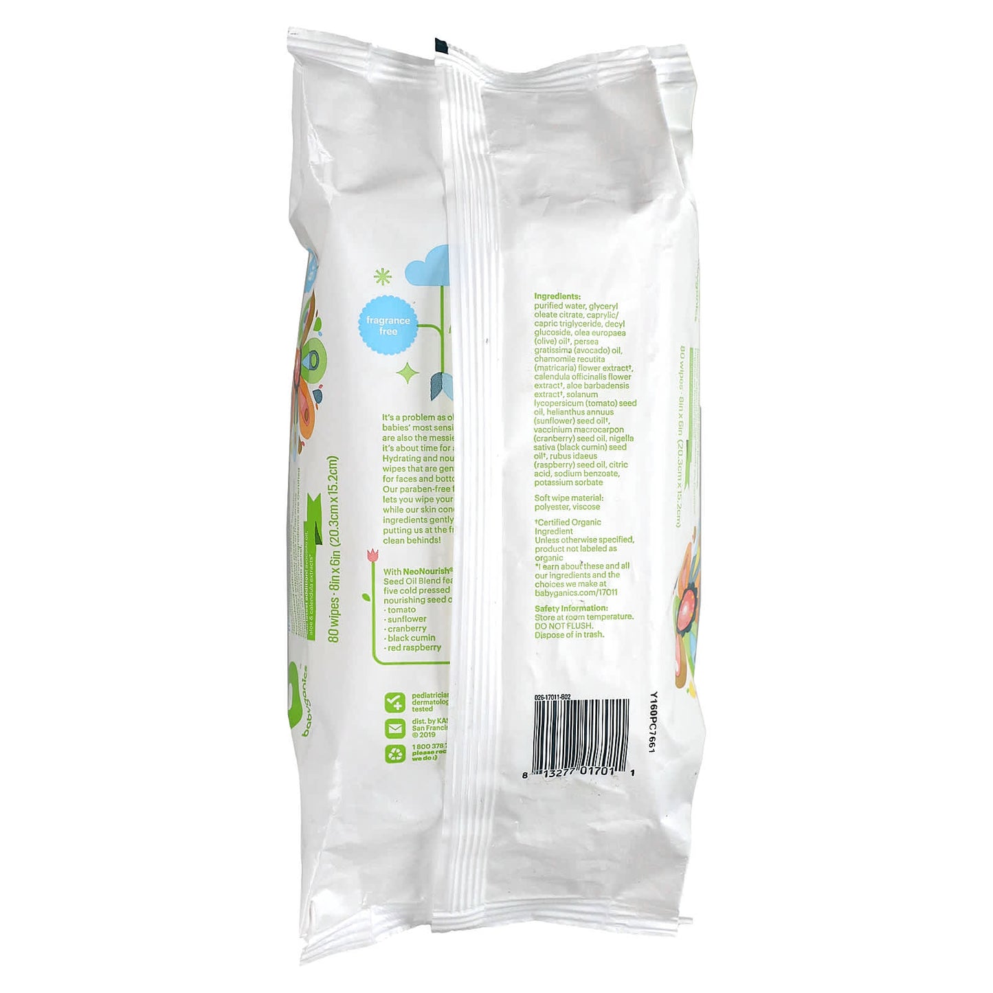 Babyganics, Baby Wipes, Fragrance-Free, 80 Wipes