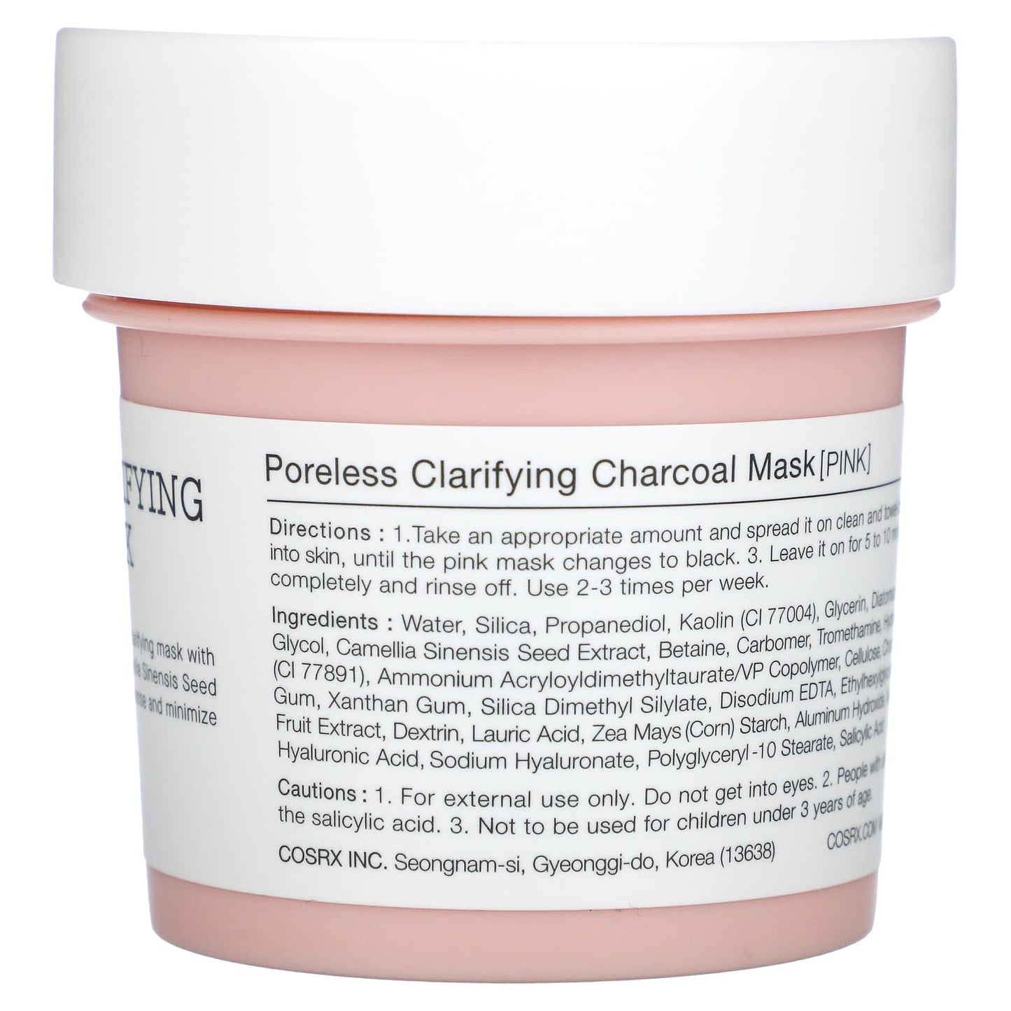 CosRx, Poreless Clarifying Charcoal Beauty Mask, Pink, 3.88 oz (110 g)