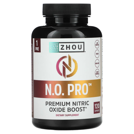 Zhou Nutrition-N.O. Pro-Premium Nitric Oxide Boost-120 Capsules