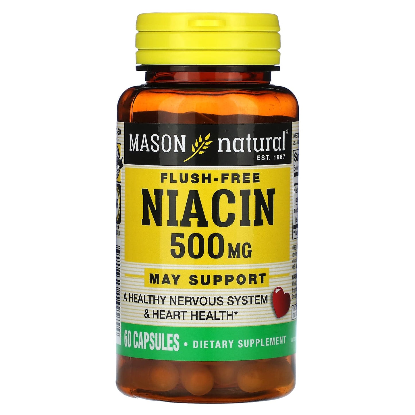 Mason Natural-Niacin-Flush Free-500 mg-60 Capsules