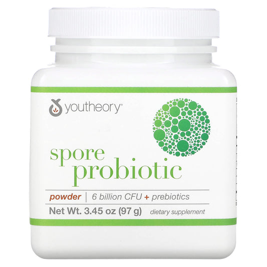 Youtheory-Spore Probiotic Powder-6 Billion CFU-3.45 oz (97 g)