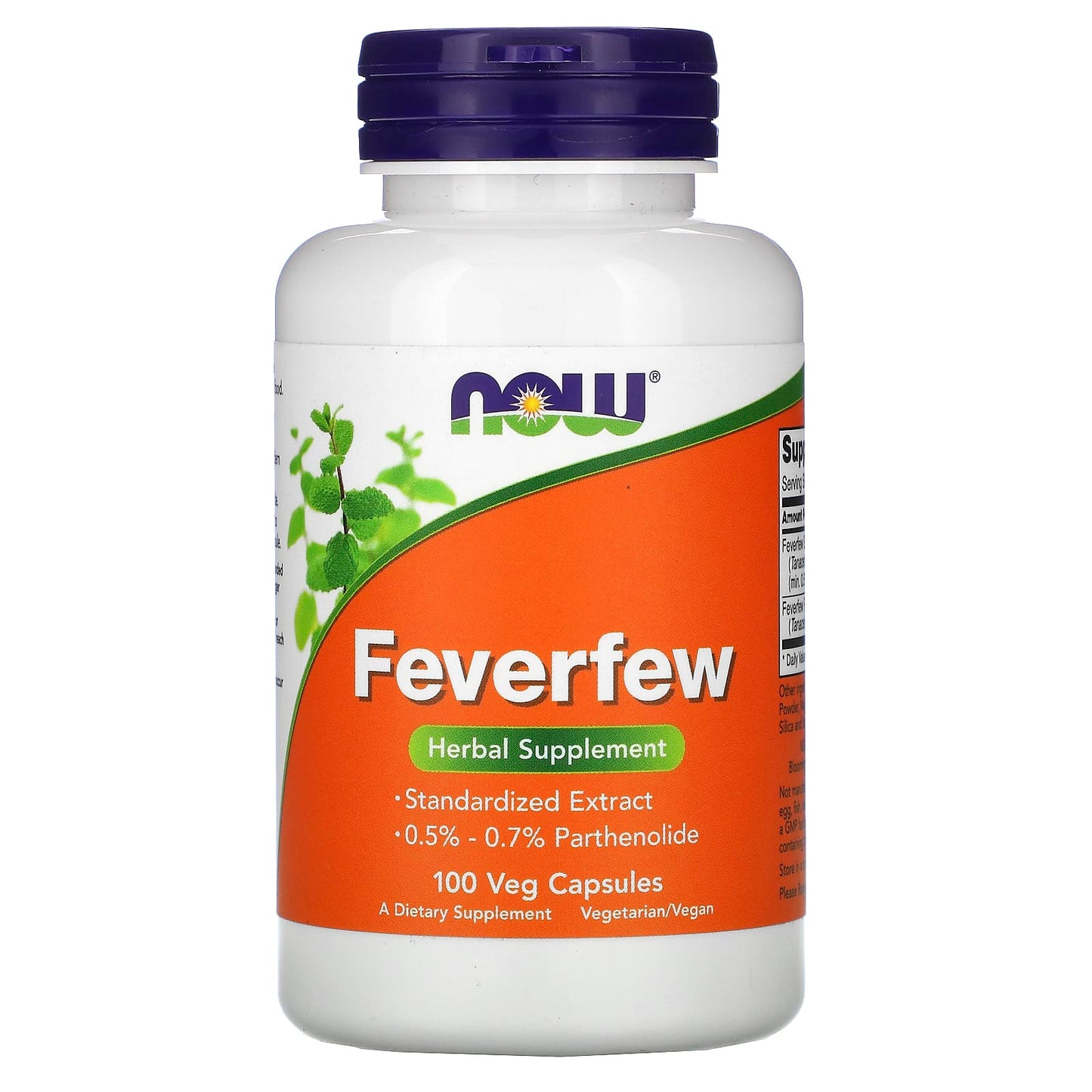 NOW Foods-Feverfew-100 Veg Capsules