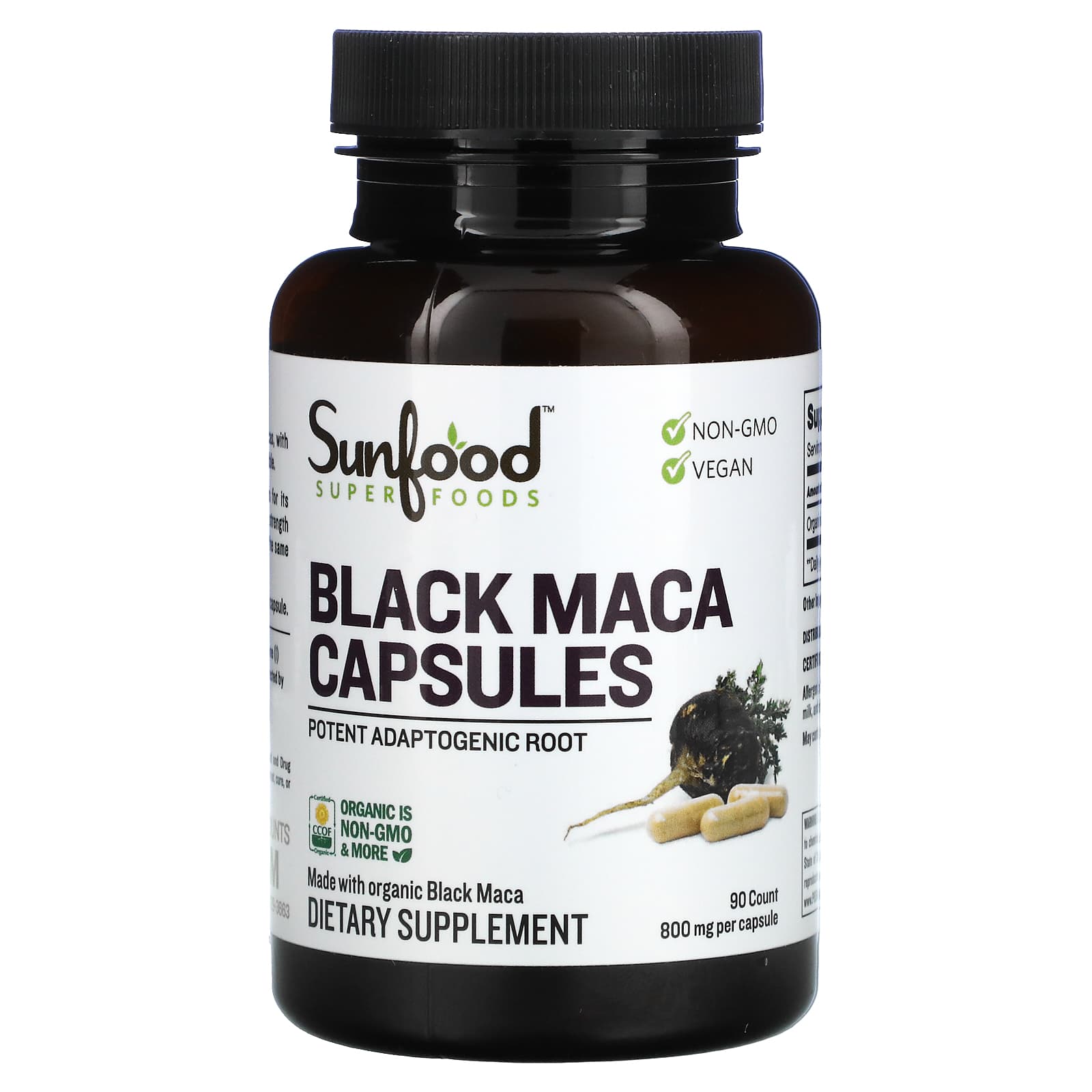 Sunfood-Black Maca-800 mg-90 Capsules