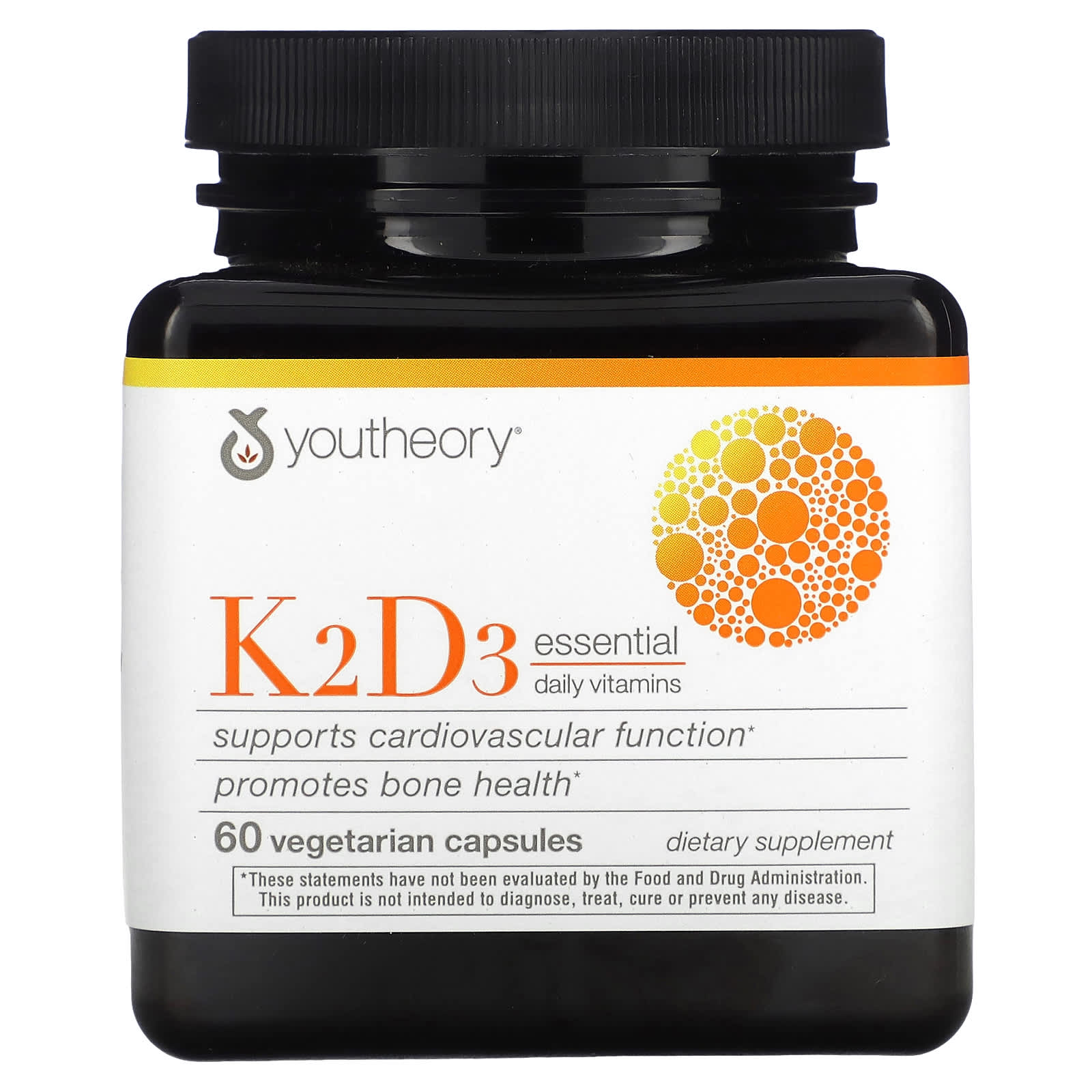 Youtheory-K2D3 Essential Daily Vitamins-60 Vegetarian Capsules