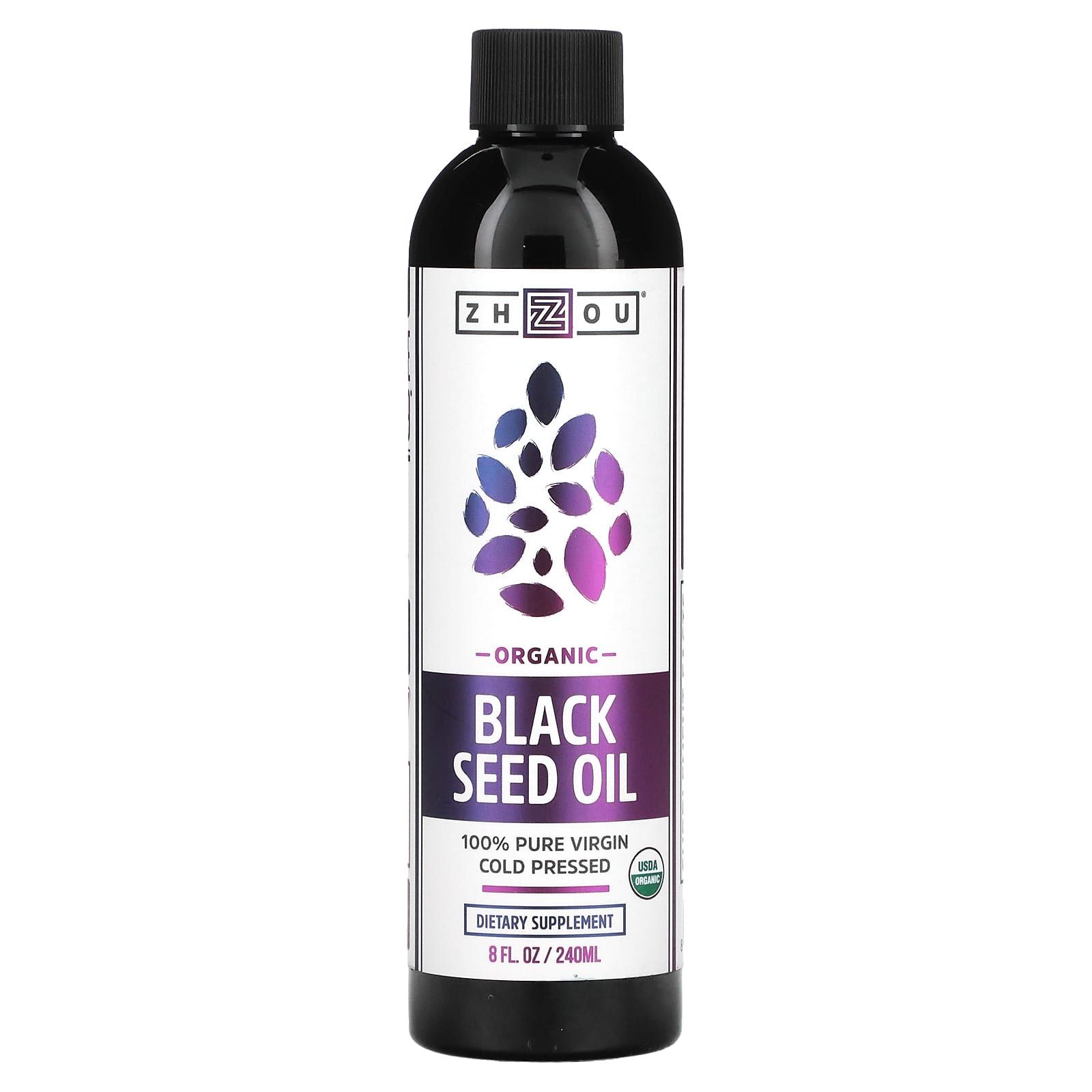 Zhou Nutrition-Organic Black Seed Oil-Cold Pressed-8 fl oz (240 ml)