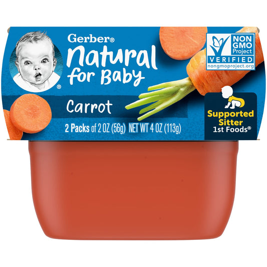 Gerber-Natural for Baby-1st Foods-Carrot-2 Pack-2 oz (56 g) Each