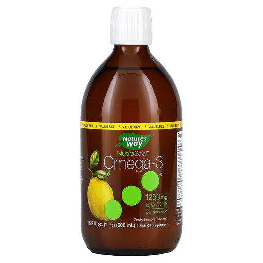 Nature's Way-NutraSea-Omega-3-Zesty Lemon -16.9 fl oz (500 ml)