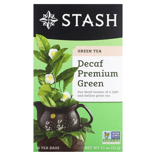 Stash Tea-Premium Green Tea-Decaf -18 Tea Bags-1.1 oz (33 g)