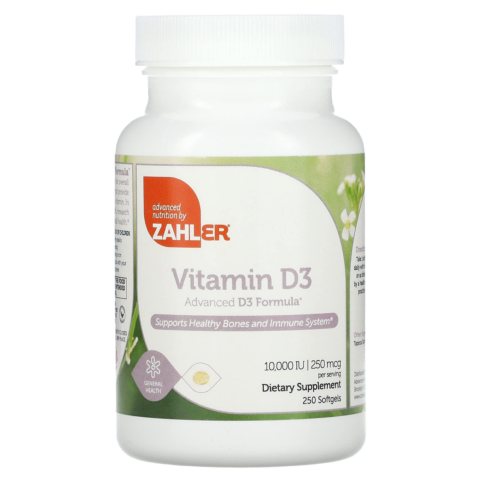 Zahler-Vitamin D3-Advanced D3 Formula-250 mcg (10,000 IU)-250 Softgels