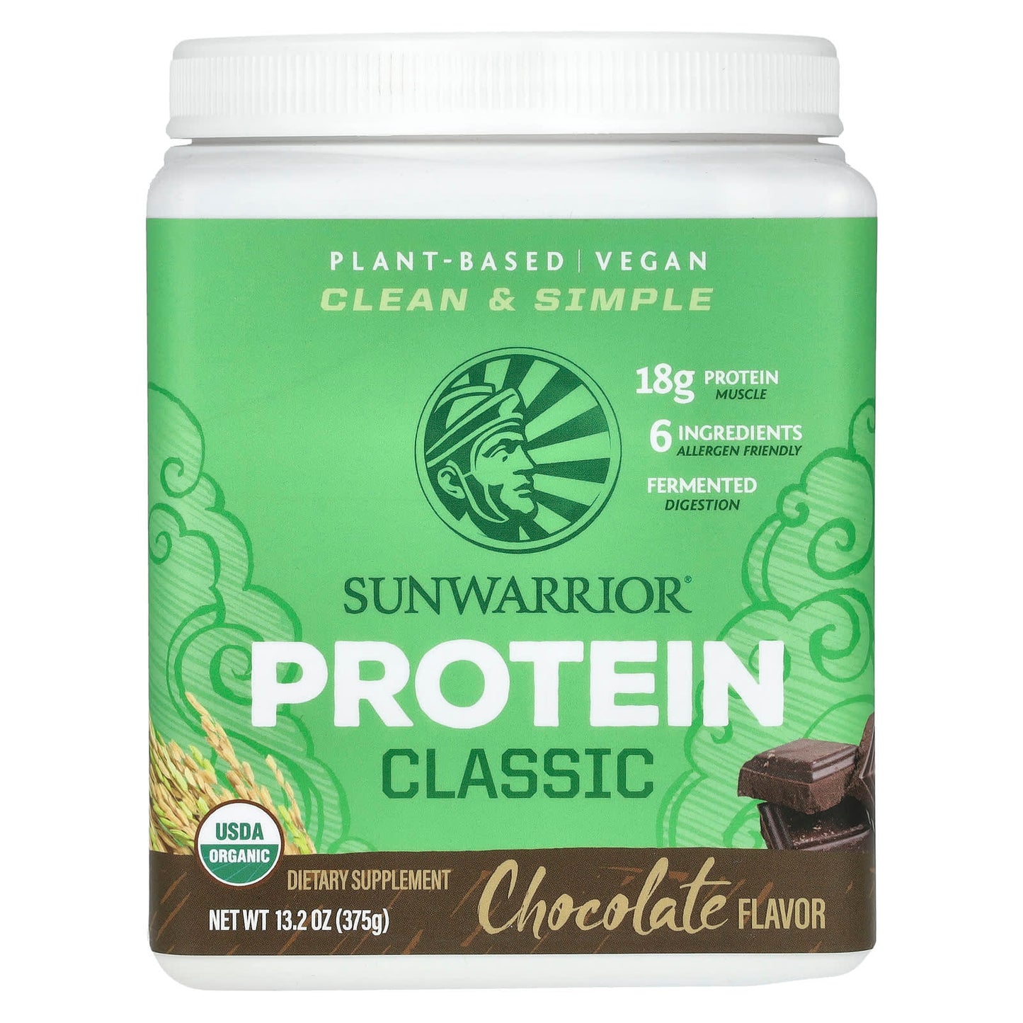 Sunwarrior-Classic Protein-Chocolate-13.2 oz (375 g)