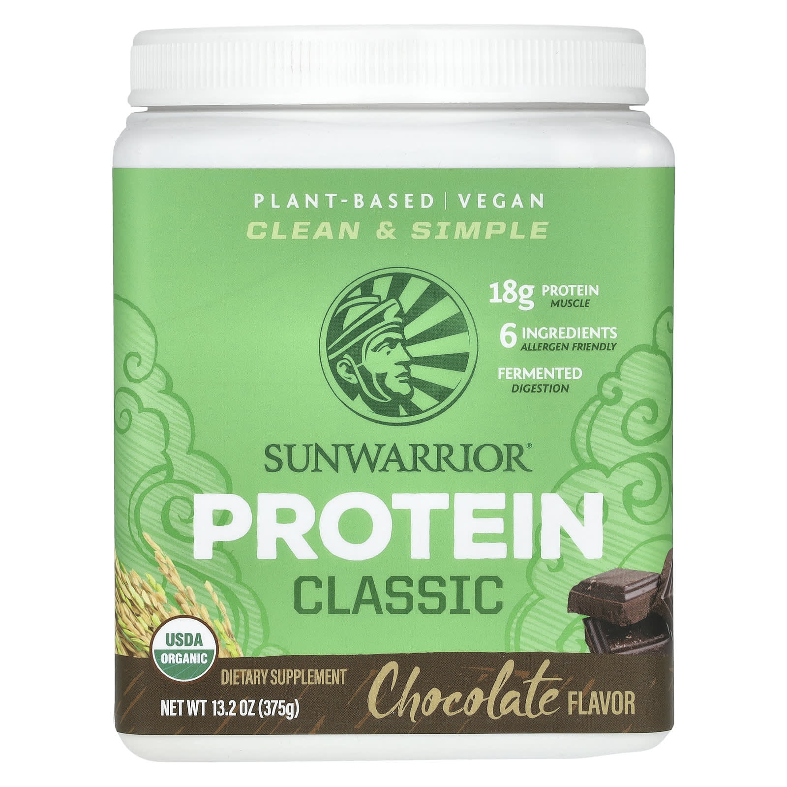 Sunwarrior-Classic Protein-Chocolate-13.2 oz (375 g)