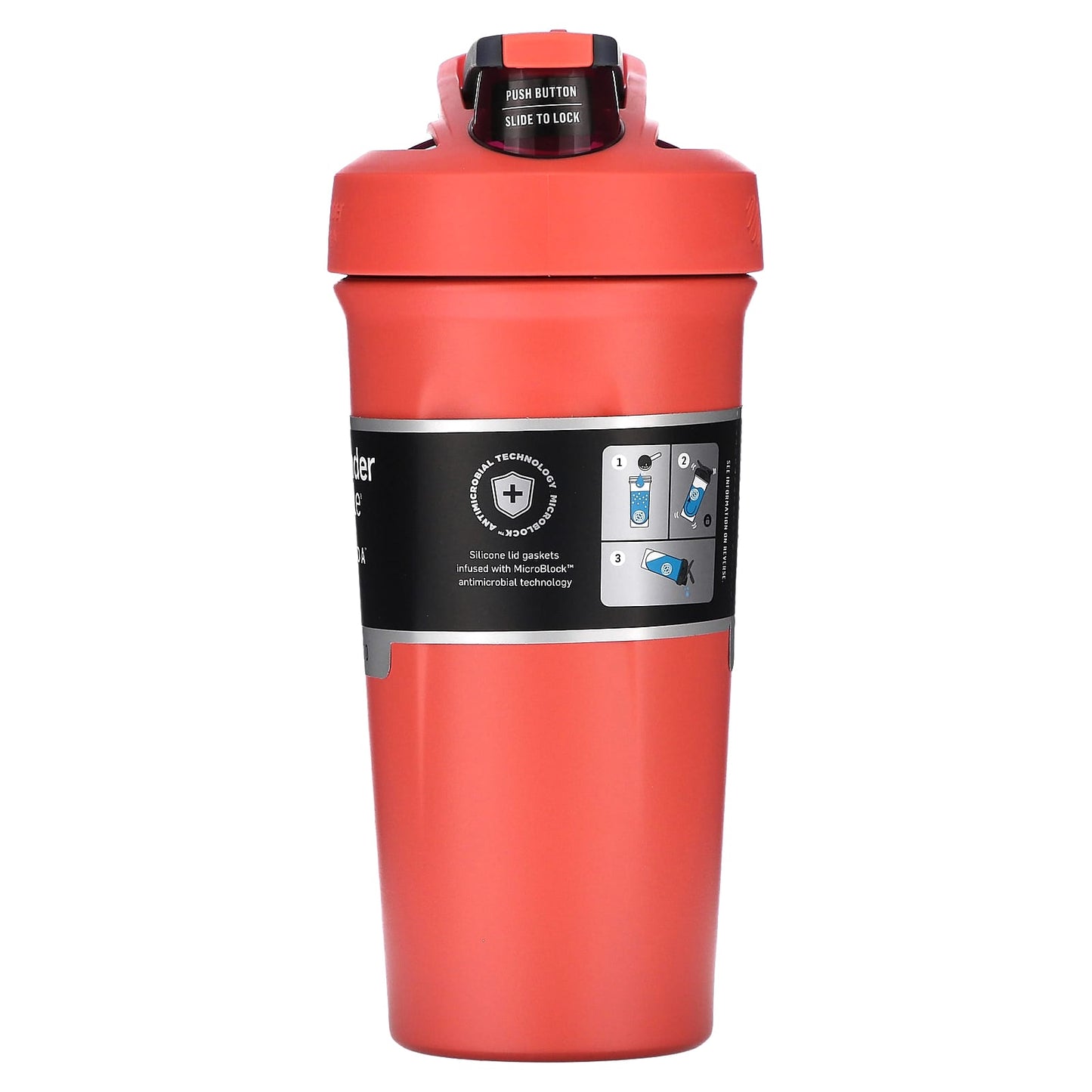 Blender Bottle, Strada, Insulated Stainless Steel, FC Coral, 24 oz (710 ml)