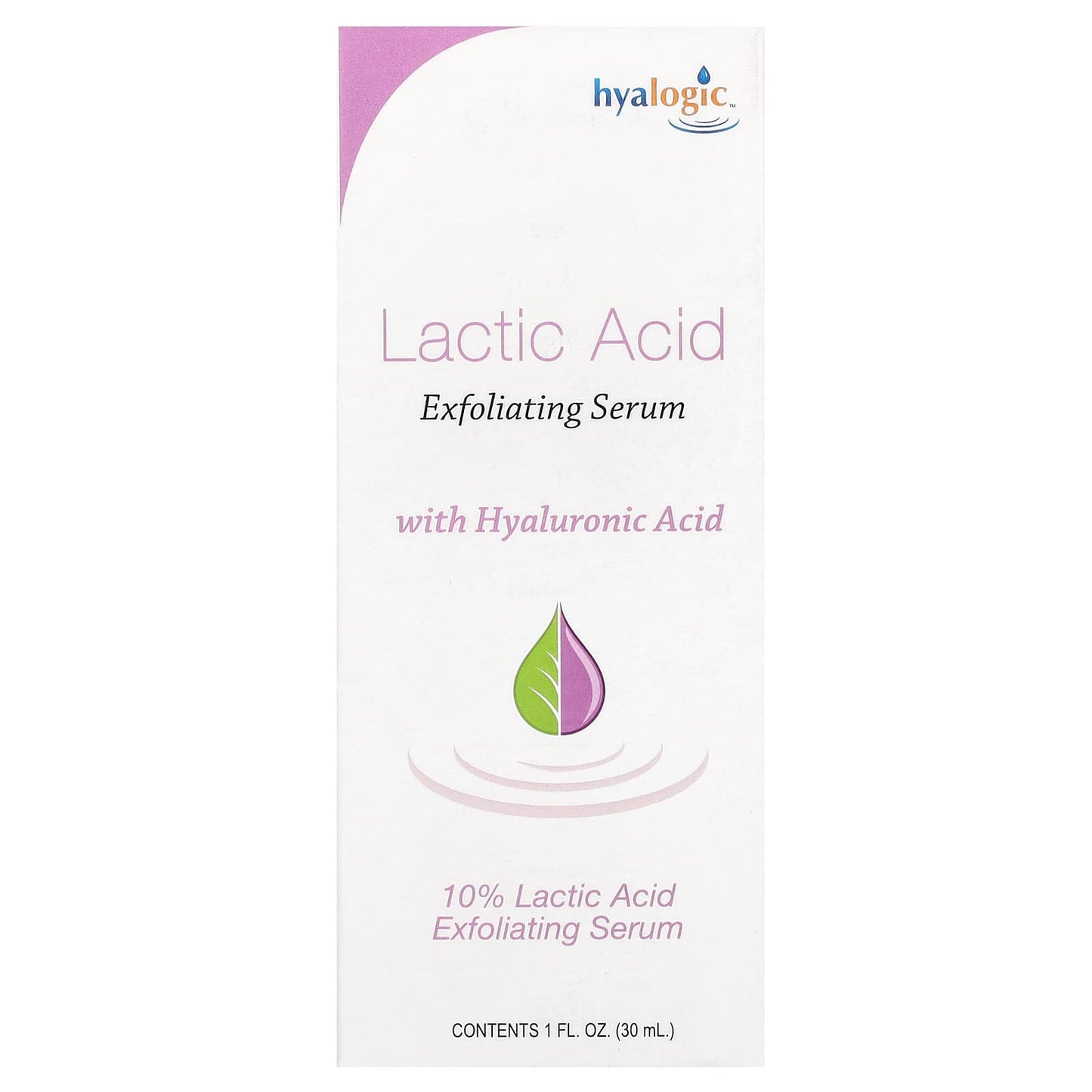 Hyalogic, Lactic Acid Exfoliating Serum With Hyaluronic Acid, 1 fl oz (30 ml)