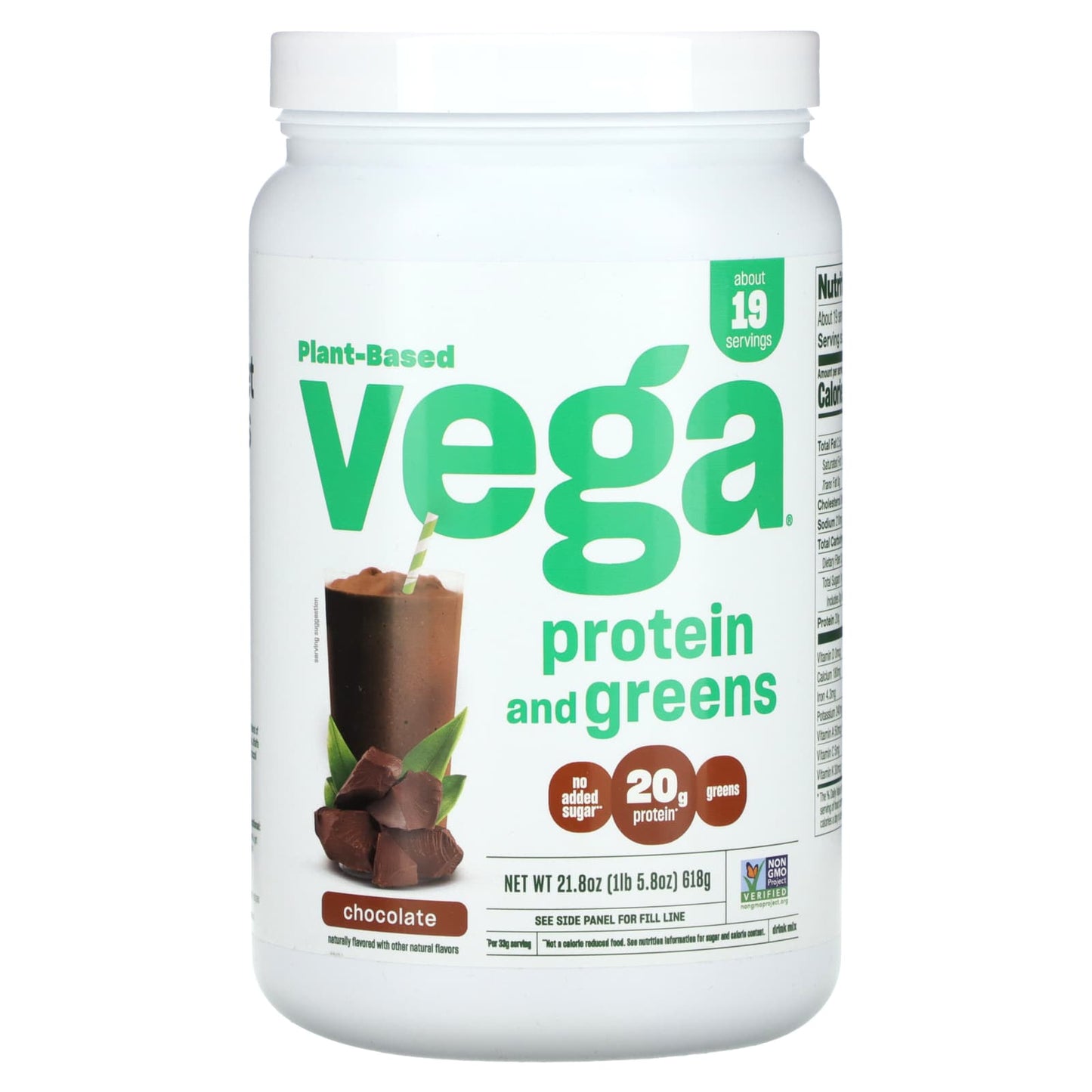 Vega-Plant Based Protein And Greens-Chocolate-1 lbs (618 g)