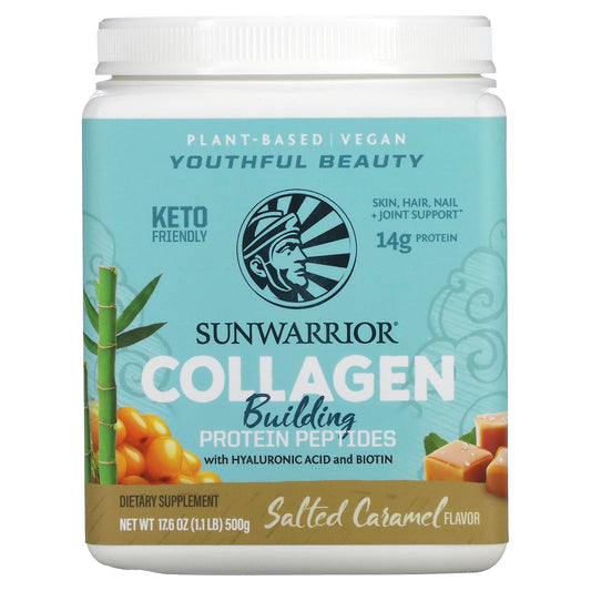 Sunwarrior-Collagen Building Protein Peptide-Salted Caramel-1.1 lb (500 g)