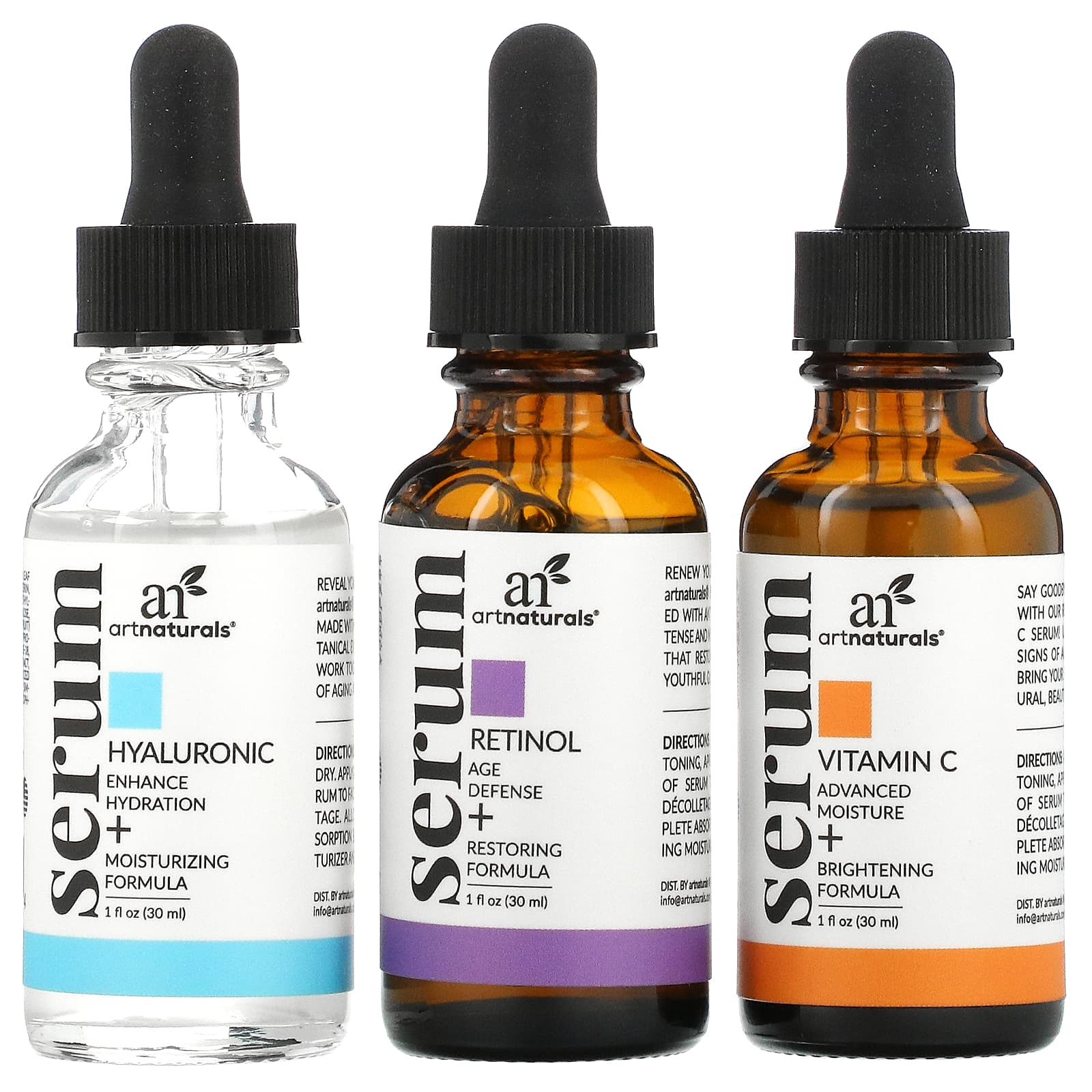 artnaturals-Serum Trio Set-3 Serums-1 fl oz (29.5 ml) Each