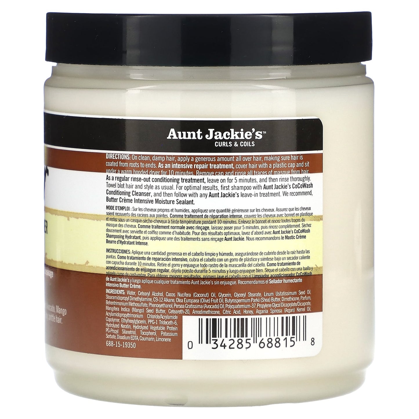 Aunt Jackie's Curls & Coils, Coco Repair, Coconut Creme Deep Conditioner, 15 oz (426 g)