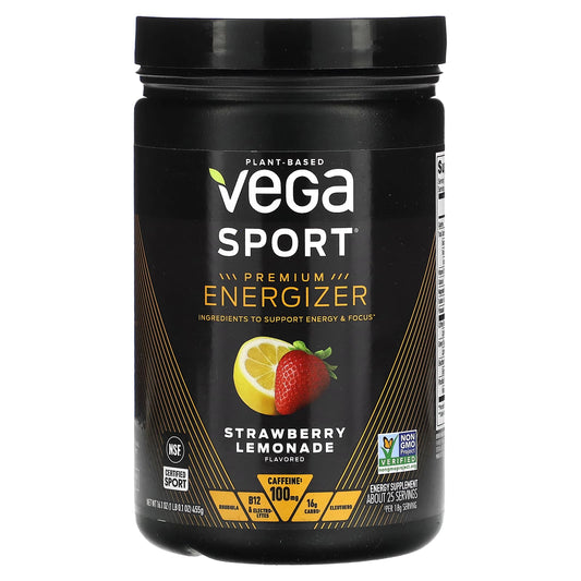 Vega-Sport-Plant-Based Premium Energizer-Strawberry Lemonade-16.1 oz (455 g)