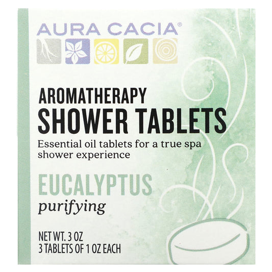 Aura Cacia-Aromatherapy Shower Tablets- Eucalyptus-3 Tablets-1 oz Each