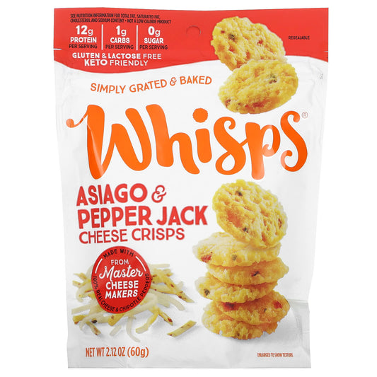 Whisps-Cheese Crisps-Asiago & Pepper Jack -2.12 oz ( 60 g)