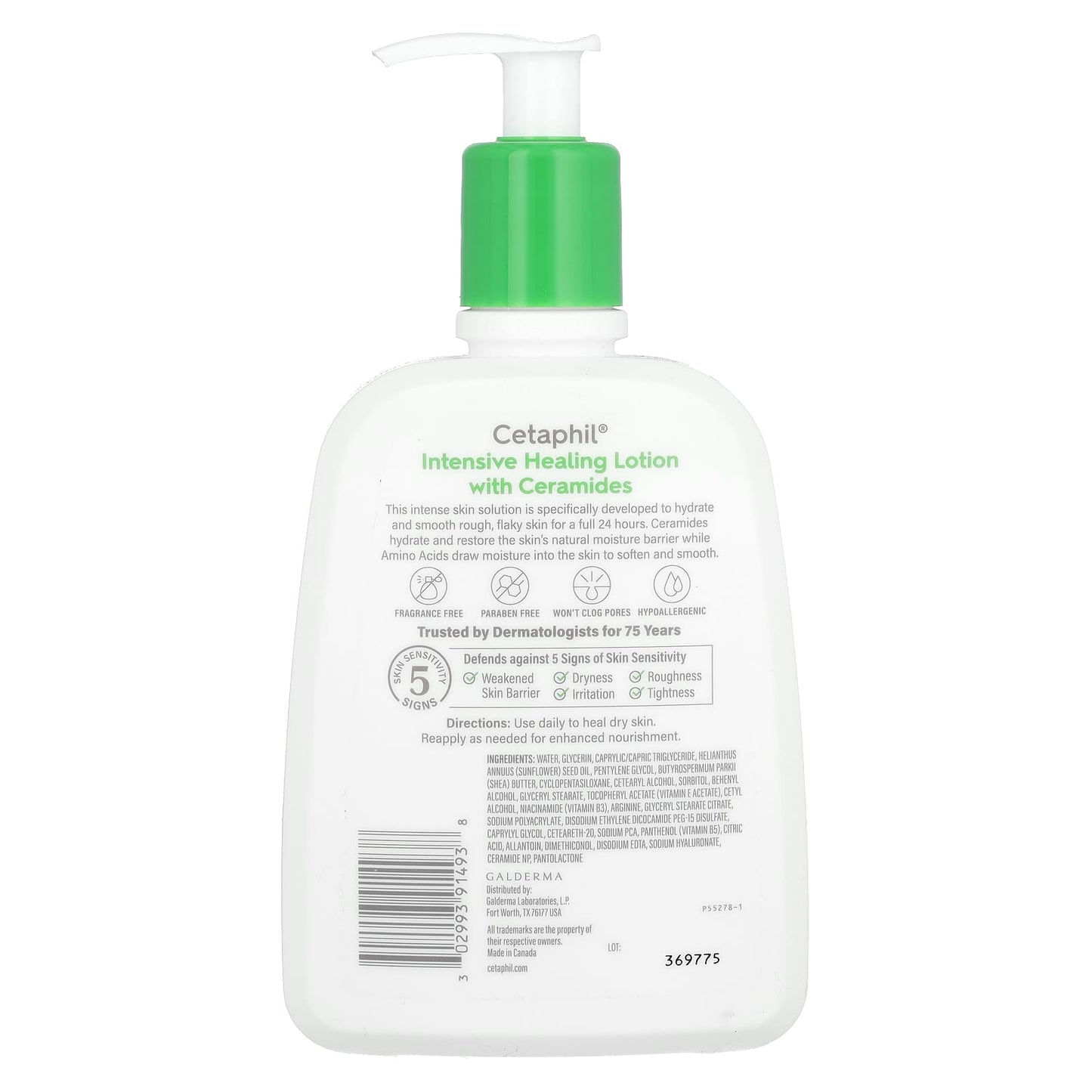 Cetaphil, Intensive Healing Lotion with Ceramides, Fragrance Free, 16 fl oz (473 ml)