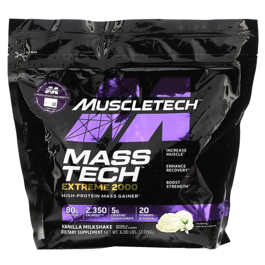 MuscleTech-Mass Tech Extreme 2000-Vanilla Milkshake-6 lbs (2.72 kg)