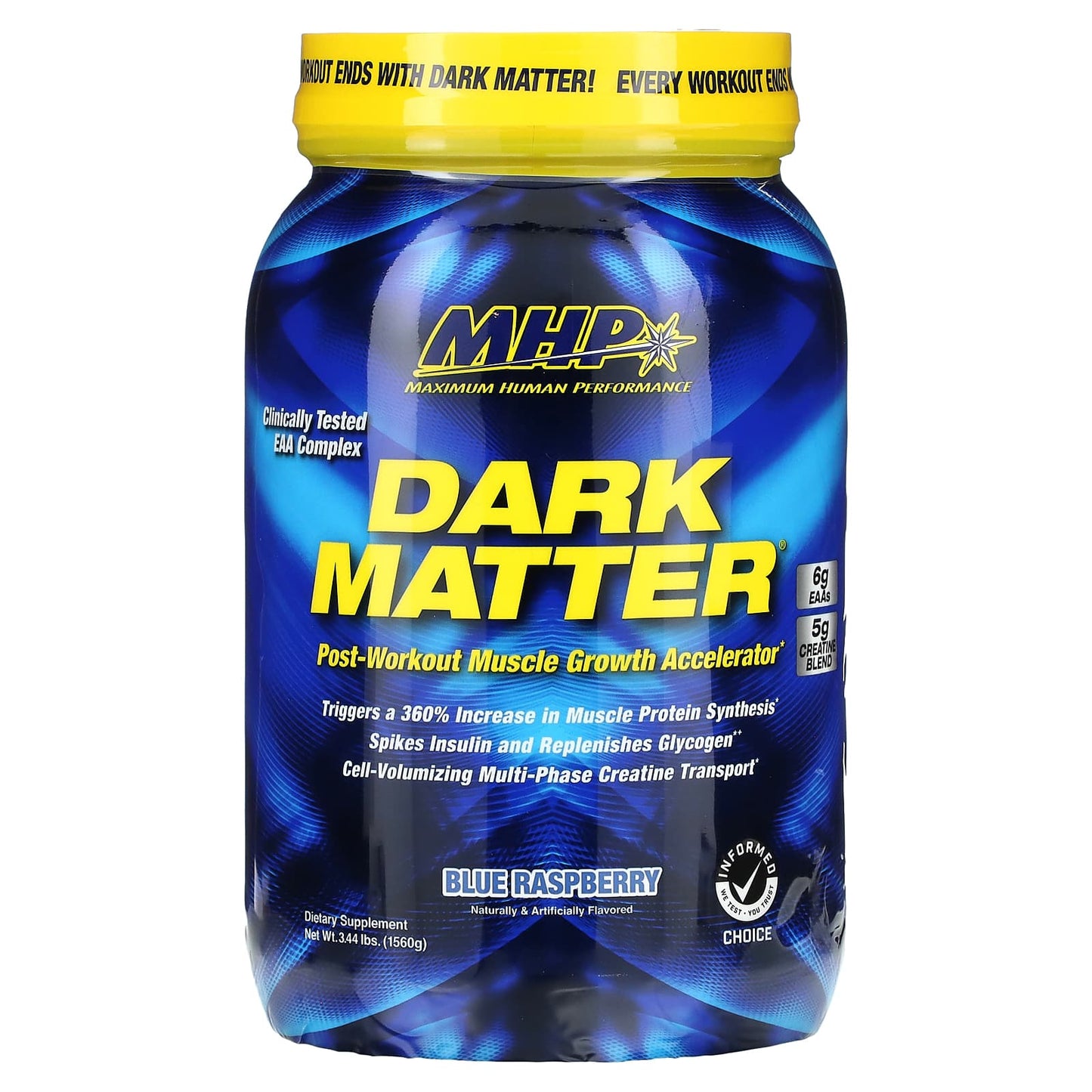 MHP-DARK MATTER-Post-Workout Muscle Growth Accelerator-Blue Raspberry-3.44 lbs (1,560 g)