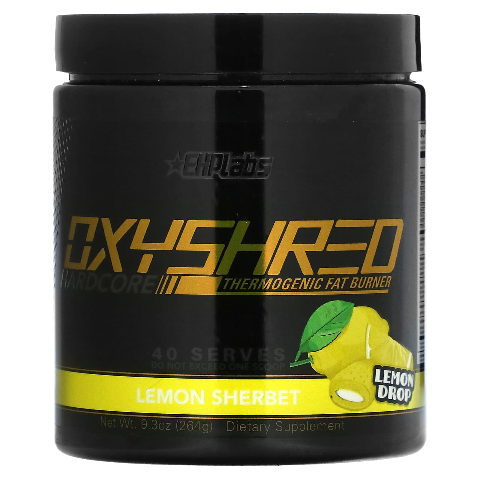 EHPlabs-OxyShred Hardcore-Thermogenic Fat Burner-Lemon Sherbet-9.3 oz (264 g)