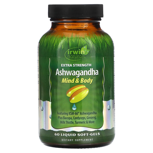 Irwin Naturals-Ashwagandha-Extra Strength-60 Liquid Soft-Gels