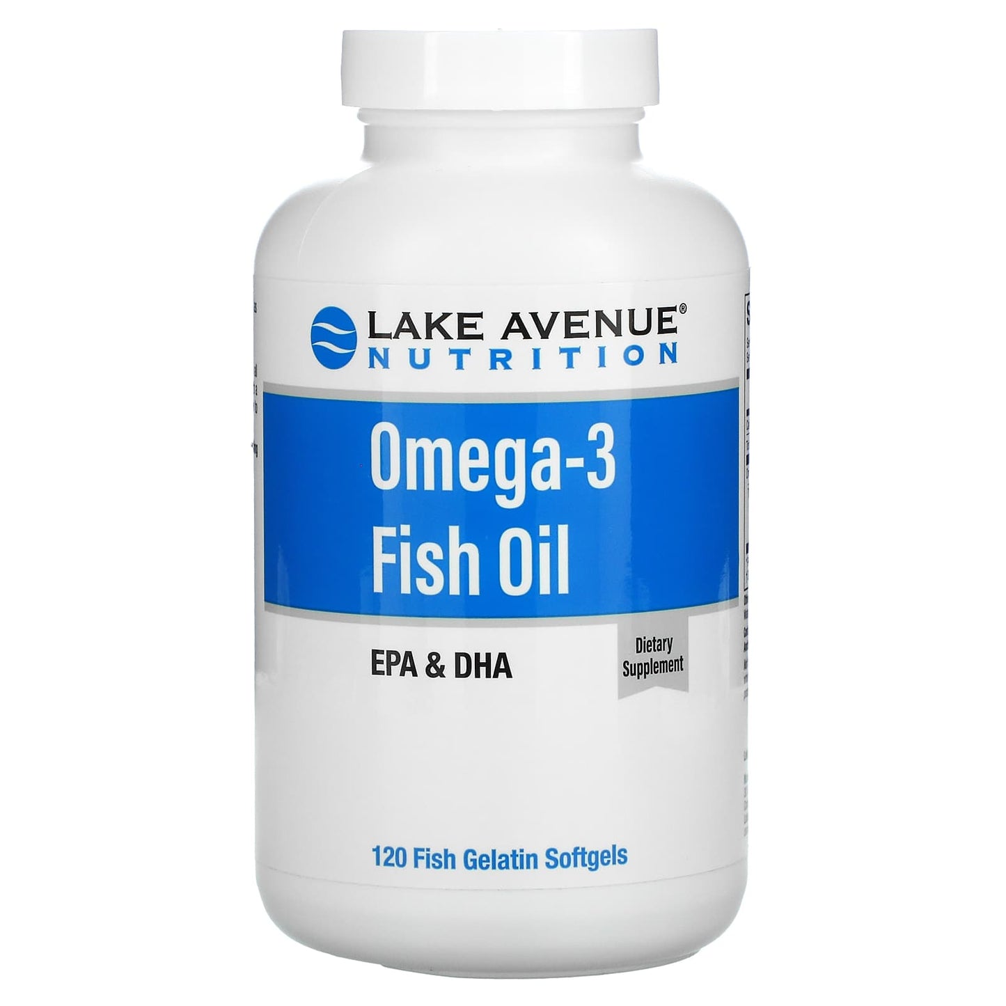 Lake Avenue Nutrition-Omega-3 Fish Oil-1250 mg-120 Fish Gelatin Softgels