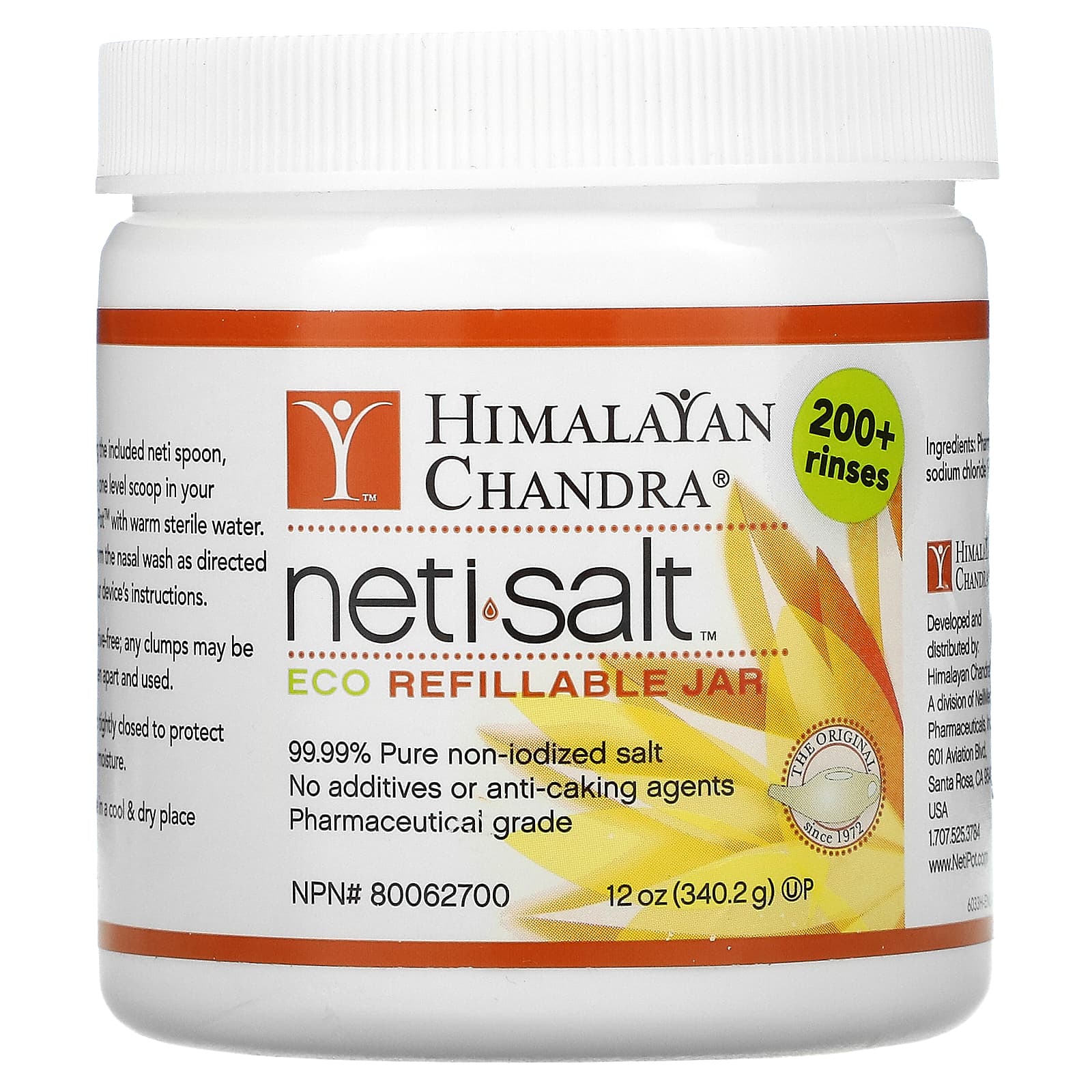 Himalayan Chandra-Neti Salt-Eco Refillable Jar-12 oz (340.2 g)