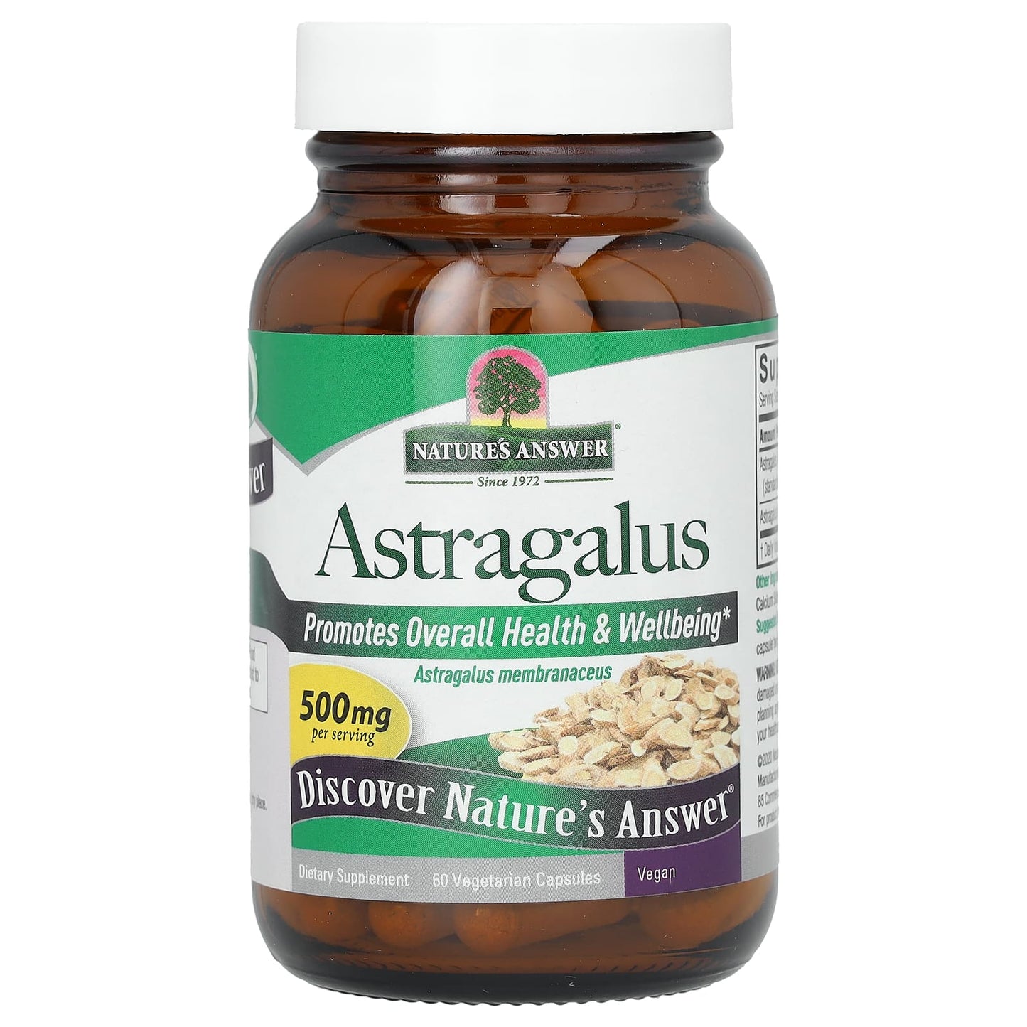 Nature's Answer, Astragalus, 500 mg, 60 Vegetarian Capsules