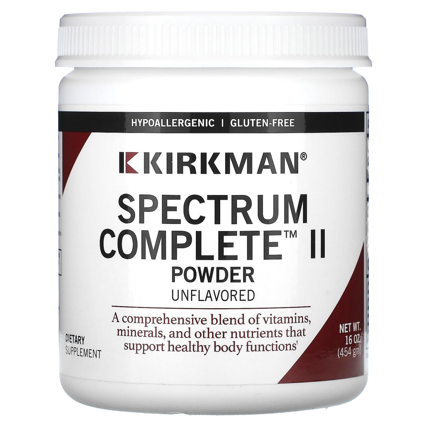 Kirkman Labs-Spectrum Complete II Powder-Unflavored-16 oz (454 gm)